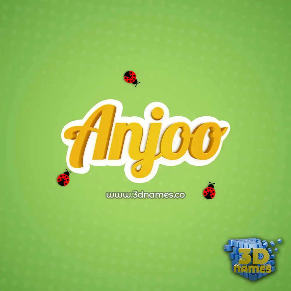 anjoo in Ladybugs style - 3D name wallpaper