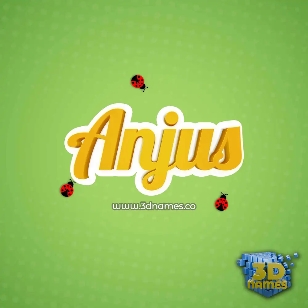 anjus in Ladybugs style - 3D name wallpaper