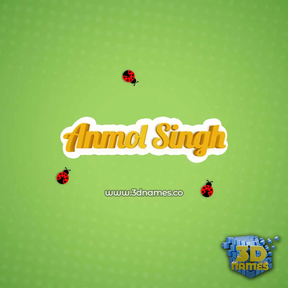 anmol singh in Ladybugs style - 3D name wallpaper