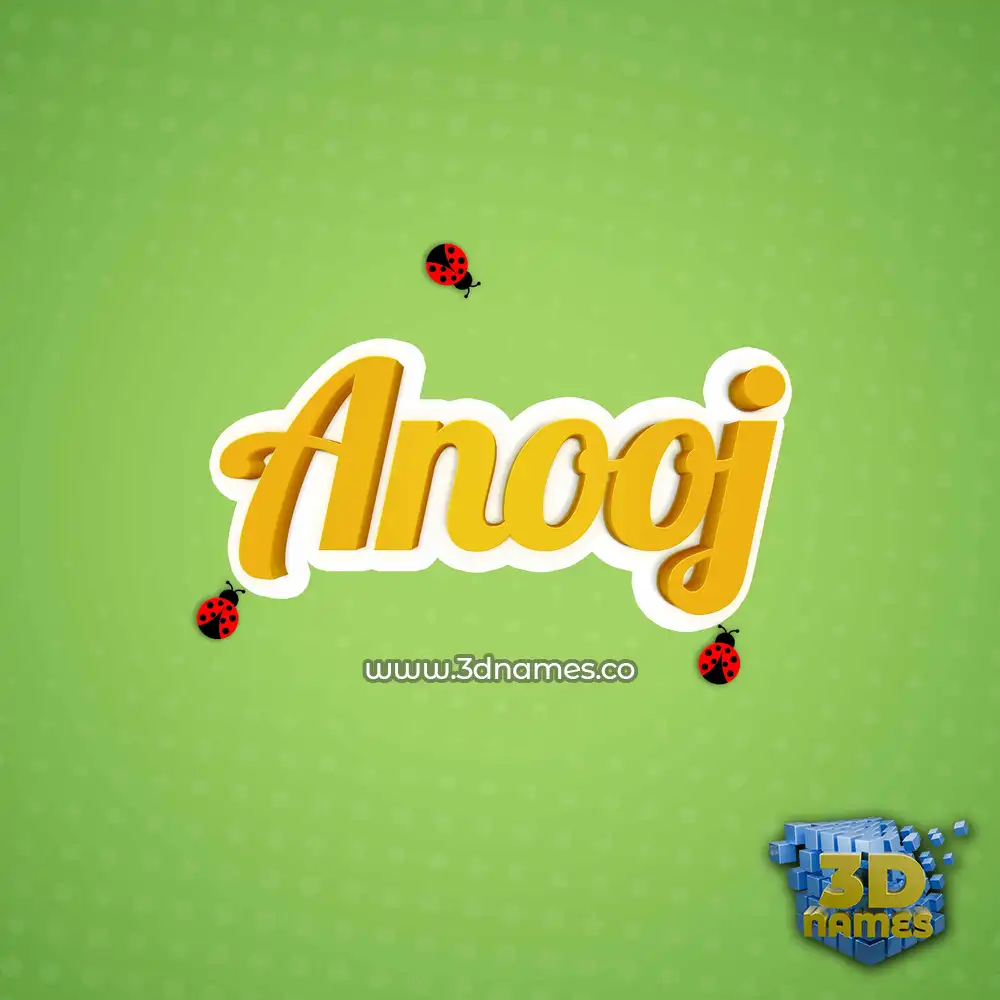 anooj in Ladybugs style - 3D name wallpaper