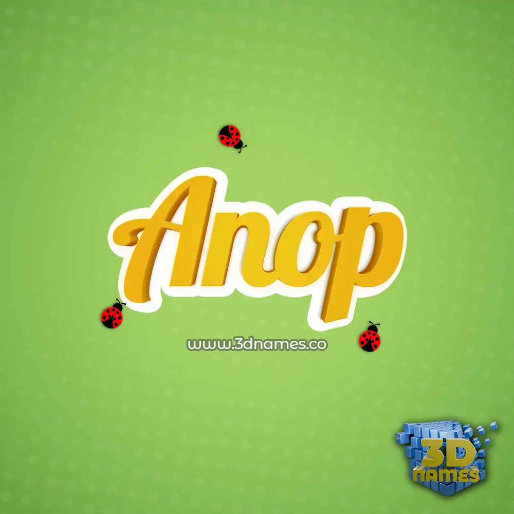 anop in Ladybugs style - 3D name wallpaper