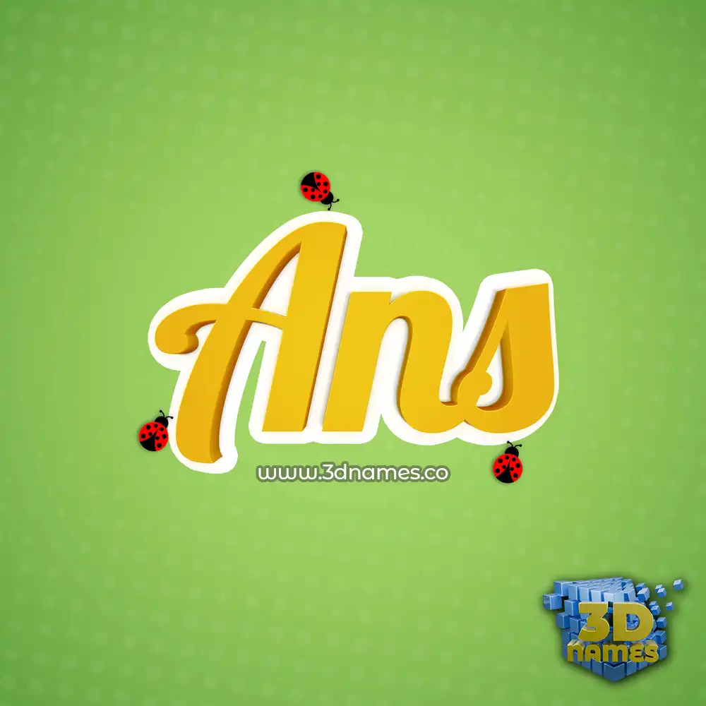 ans in Ladybugs style - 3D name wallpaper