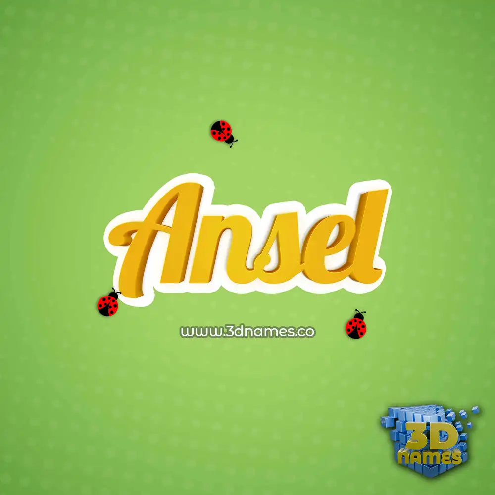 ansel in Ladybugs style - 3D name wallpaper