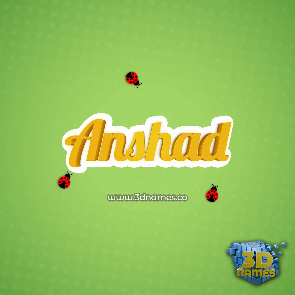 anshad in Ladybugs style - 3D name wallpaper