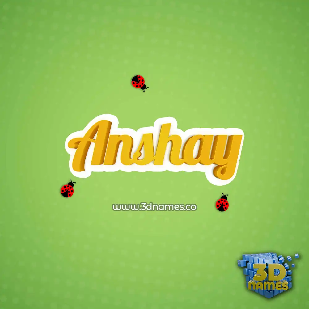anshay in Ladybugs style - 3D name wallpaper