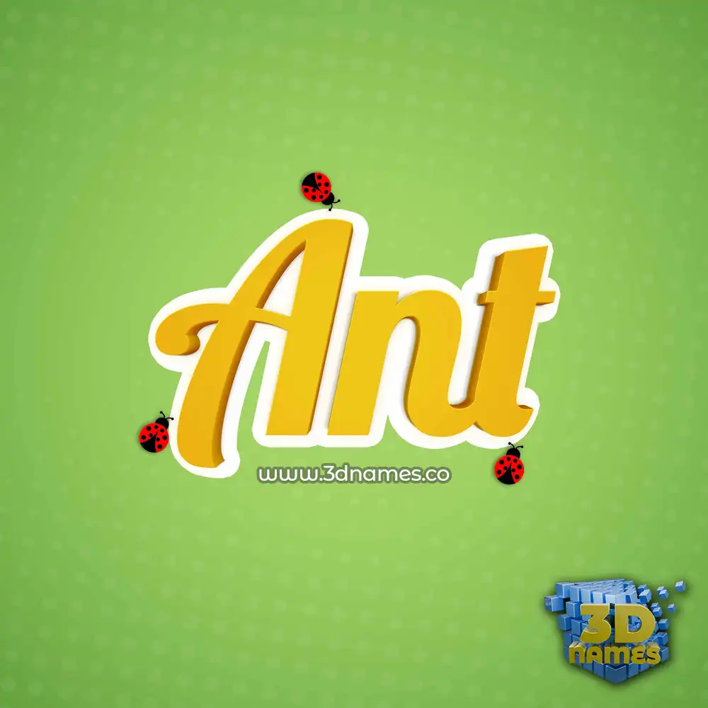 ant in Ladybugs style - 3D name wallpaper