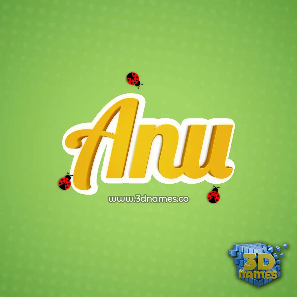 anu in Ladybugs style - 3D name wallpaper