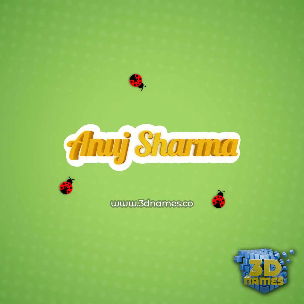anuj sharma in Ladybugs style - 3D name wallpaper