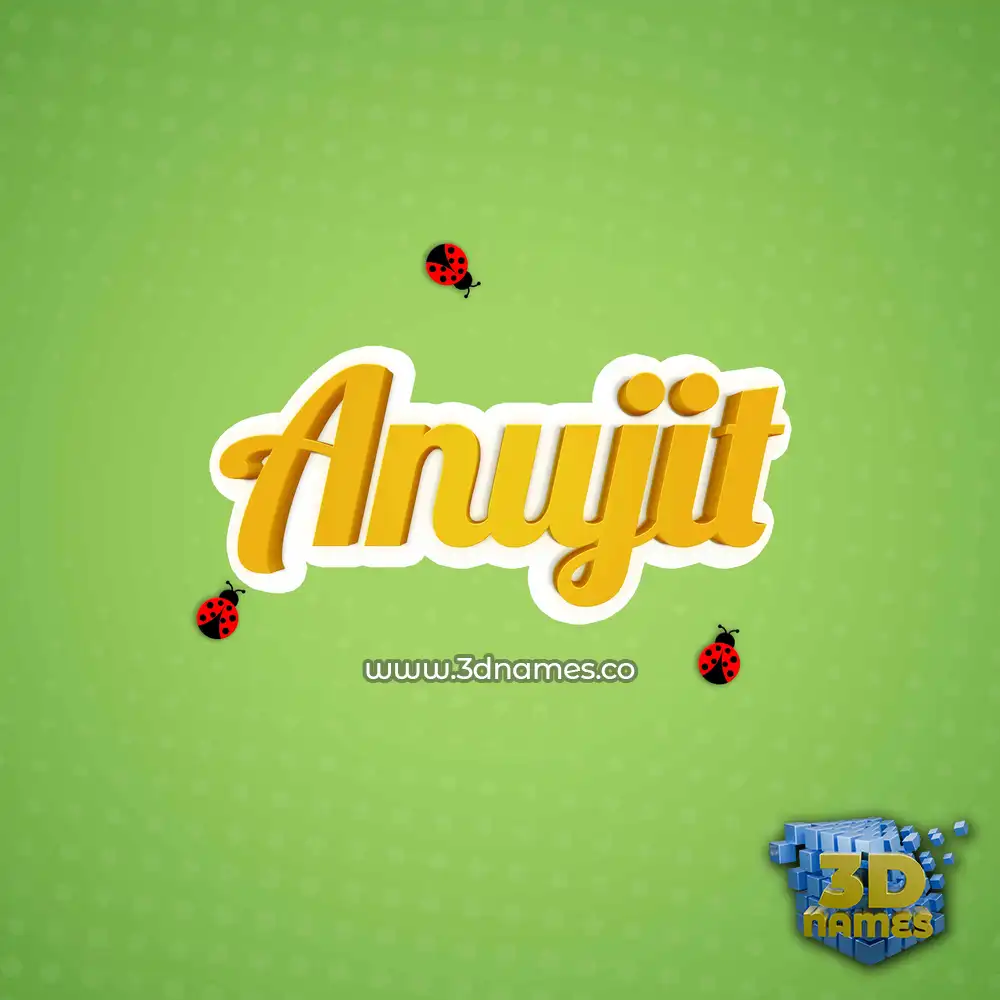 anujit in Ladybugs style - 3D name wallpaper