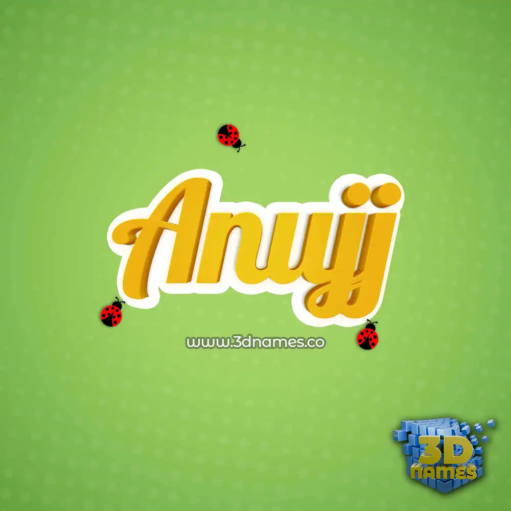 anujj in Ladybugs style - 3D name wallpaper