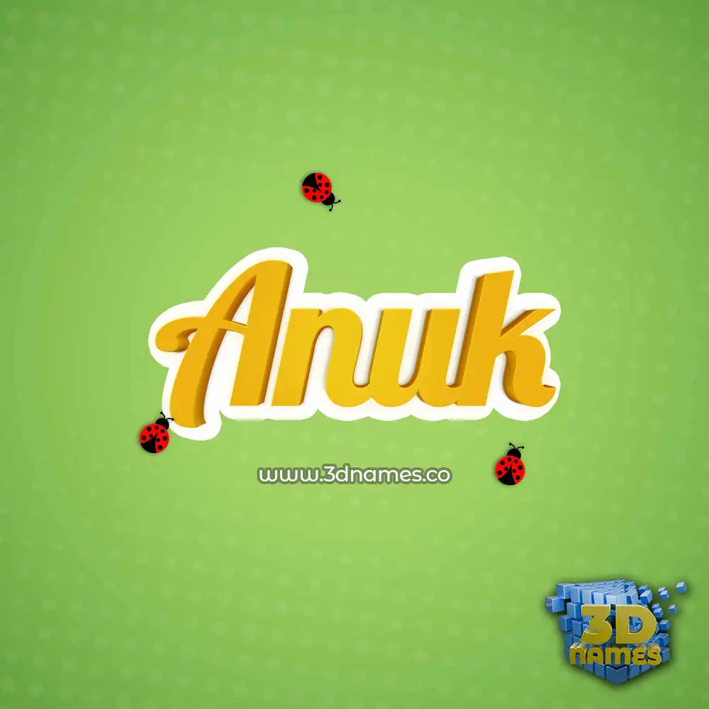 anuk in Ladybugs style - 3D name wallpaper