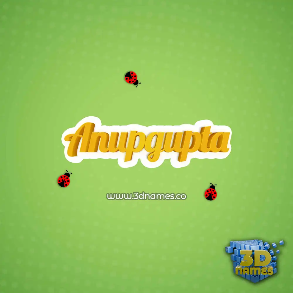anupgupta in Ladybugs style - 3D name wallpaper