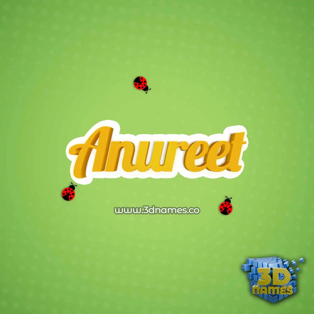 anureet in Ladybugs style - 3D name wallpaper
