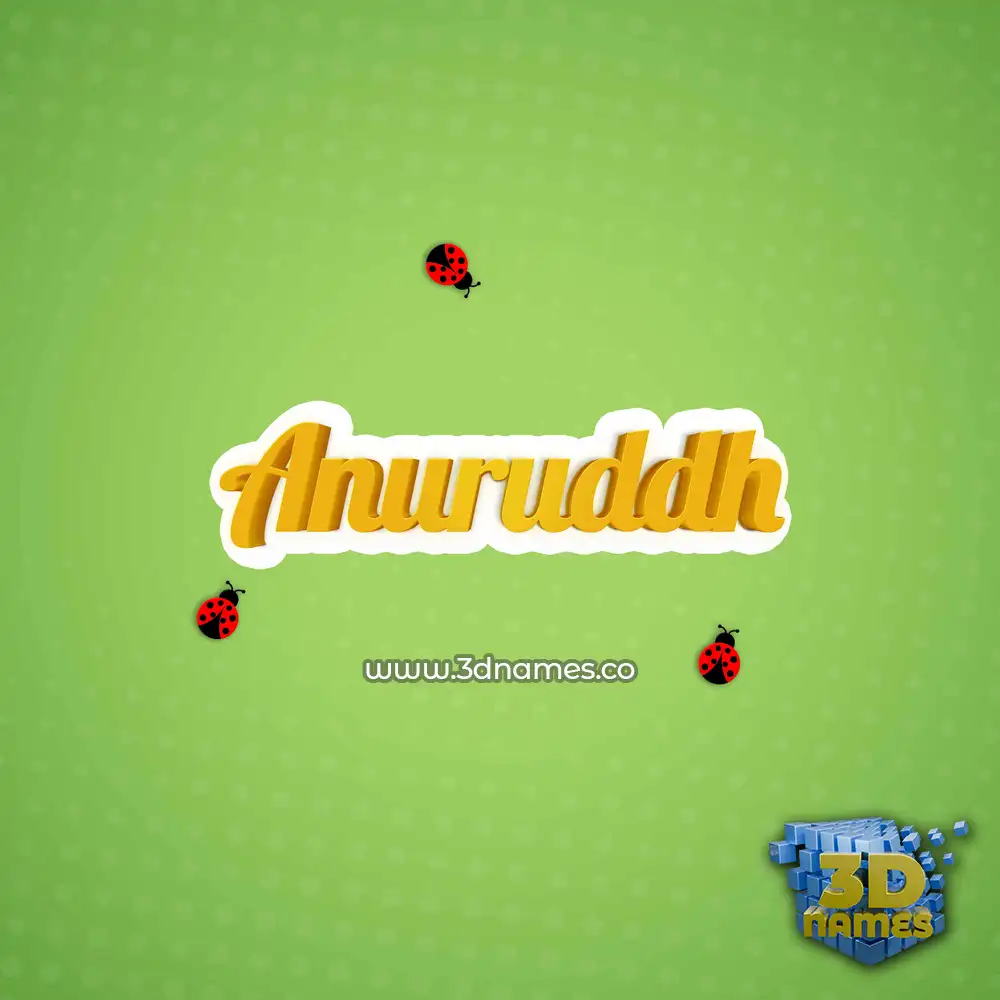 anuruddh in Ladybugs style - 3D name wallpaper