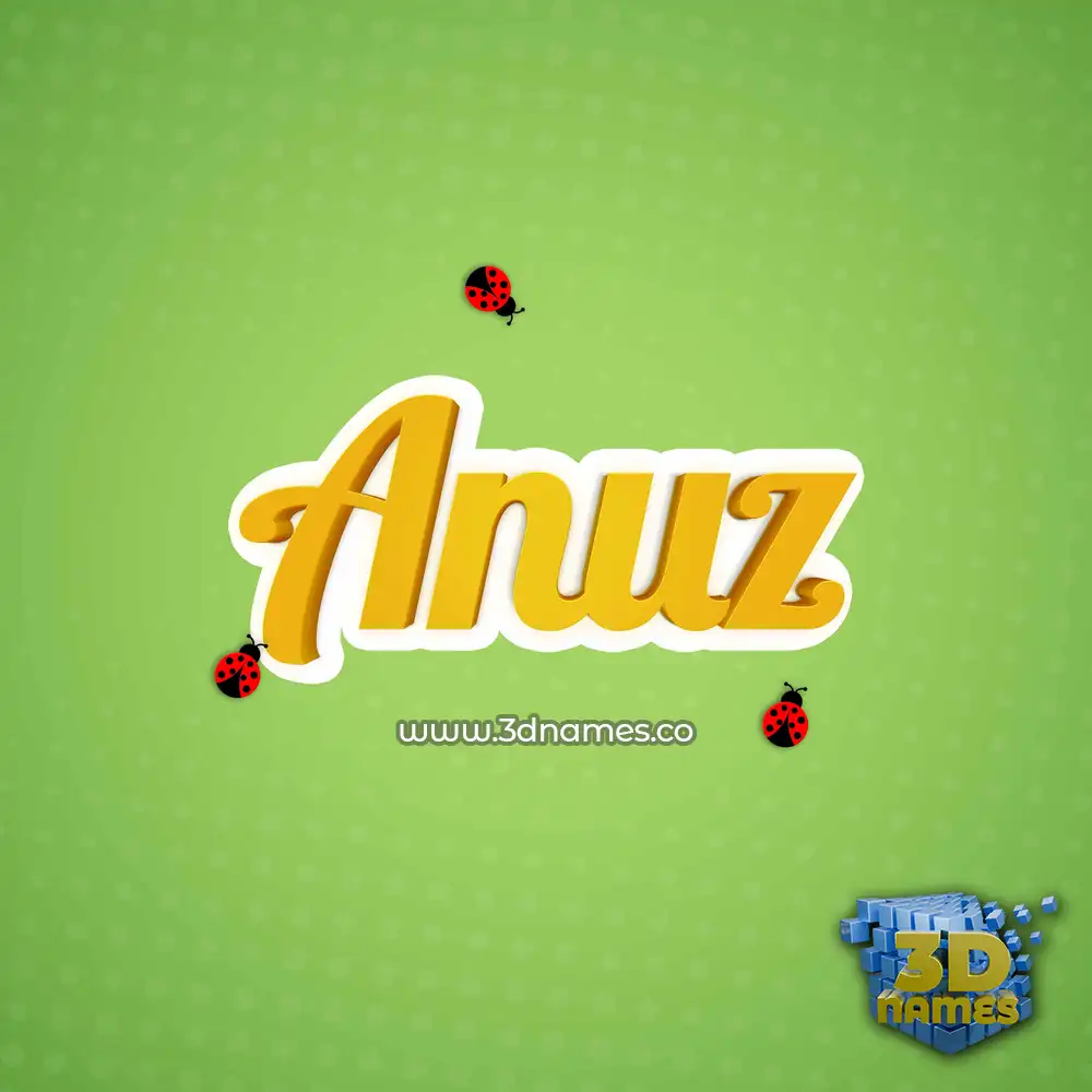 anuz in Ladybugs style - 3D name wallpaper