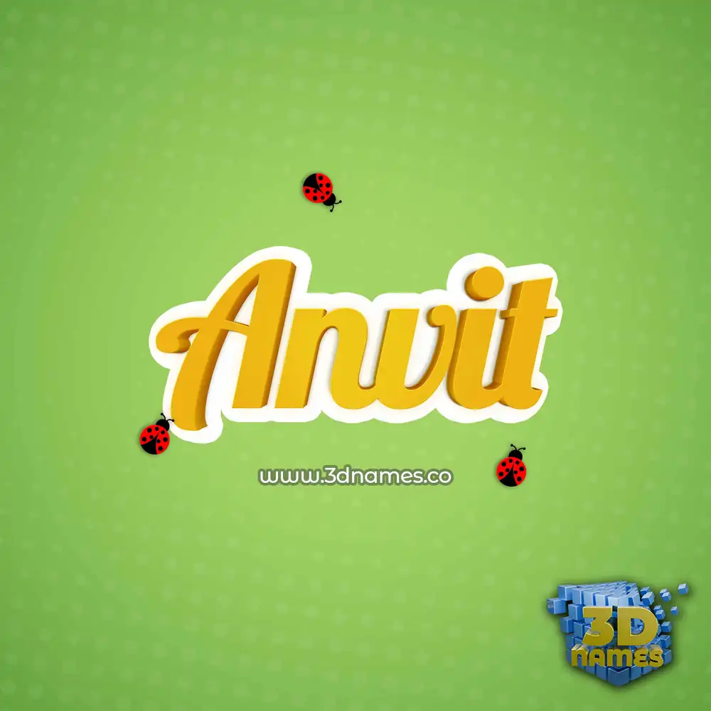 anvit in Ladybugs style - 3D name wallpaper