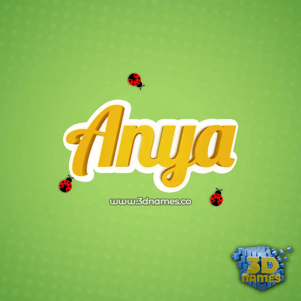 anya in Ladybugs style - 3D name wallpaper