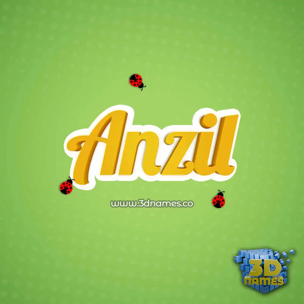 anzil in Ladybugs style - 3D name wallpaper
