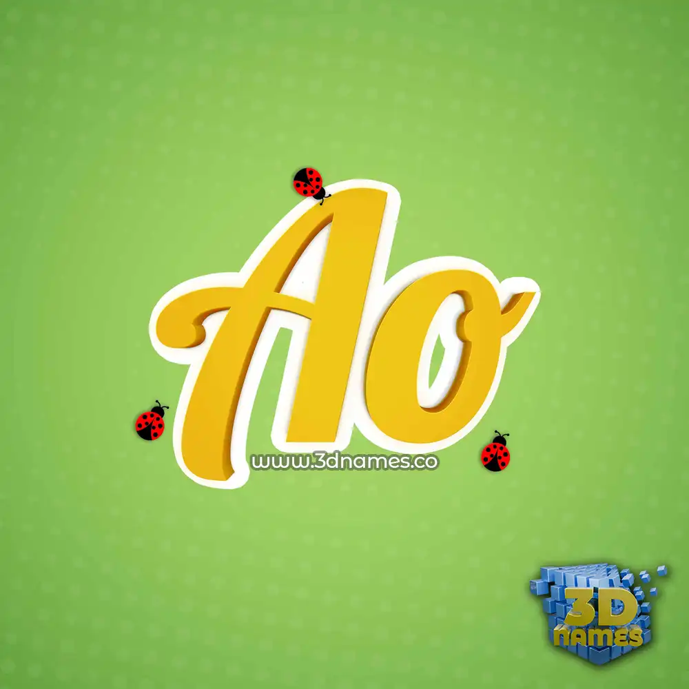 ao in Ladybugs style - 3D name wallpaper