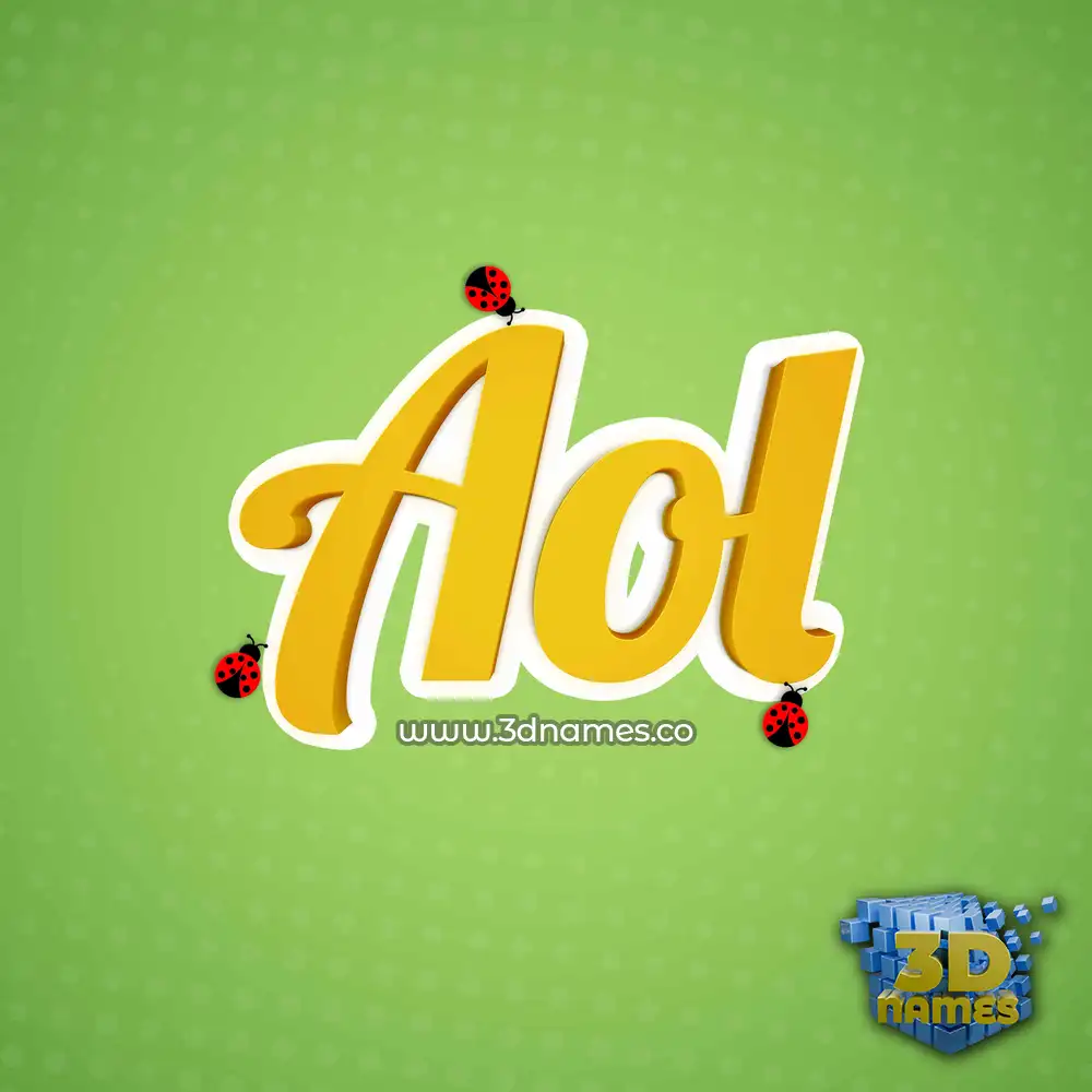 aol in Ladybugs style - 3D name wallpaper