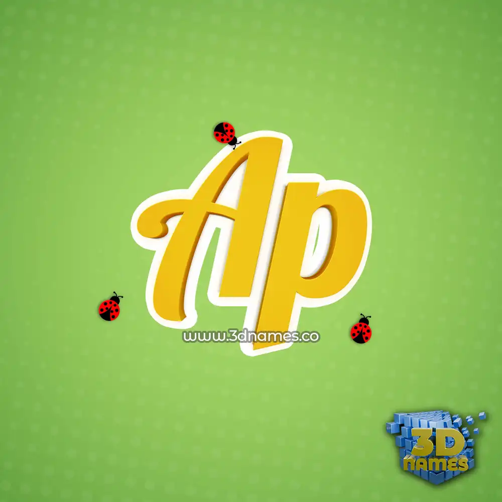 ap in Ladybugs style - 3D name wallpaper