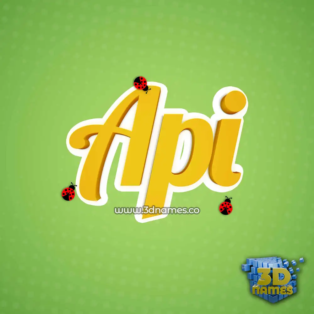 api in Ladybugs style - 3D name wallpaper