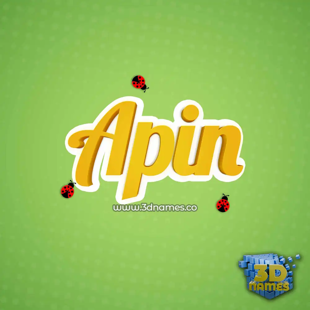 apin in Ladybugs style - 3D name wallpaper