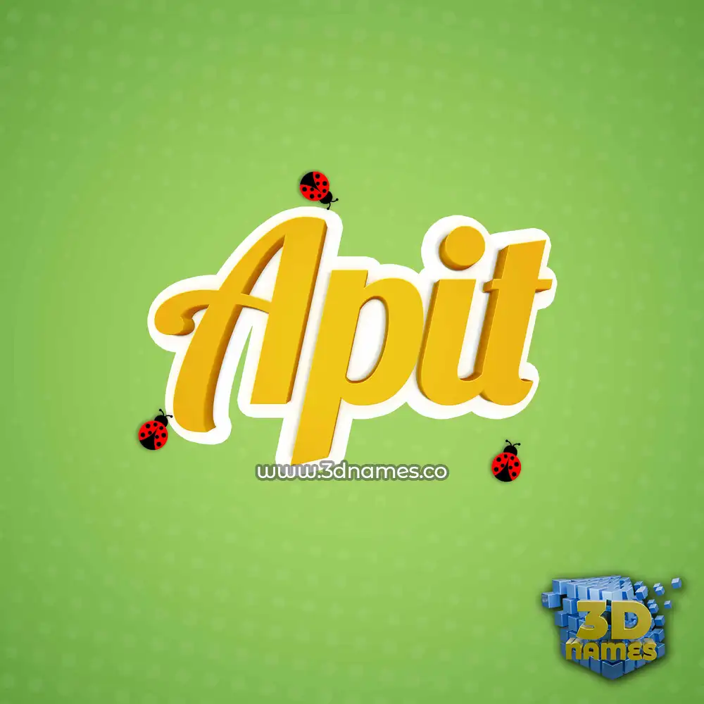 apit in Ladybugs style - 3D name wallpaper