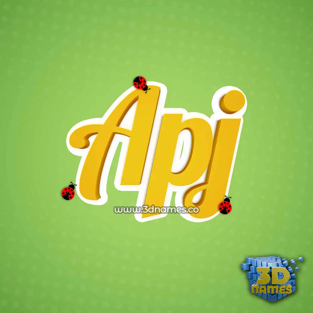 apj in Ladybugs style - 3D name wallpaper