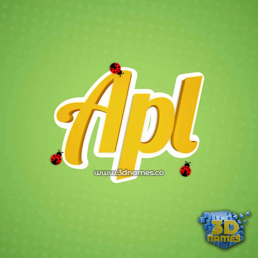 apl in Ladybugs style - 3D name wallpaper