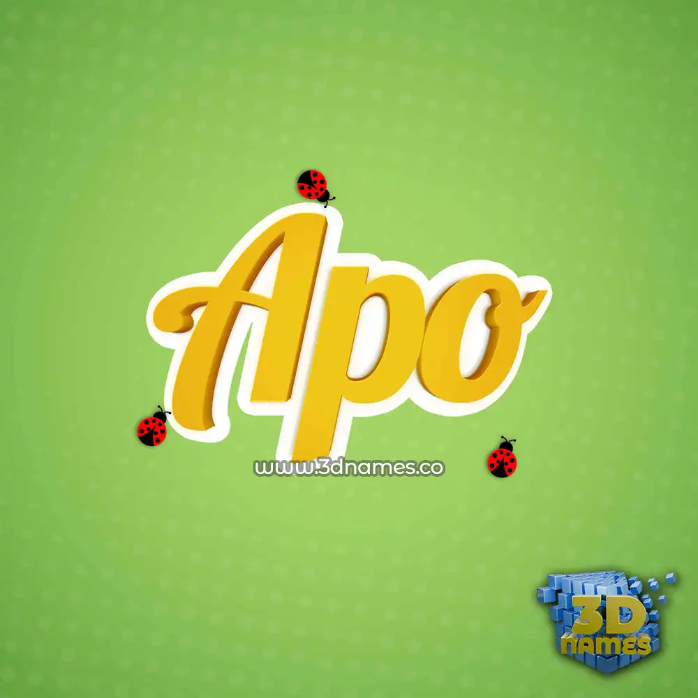 apo in Ladybugs style - 3D name wallpaper