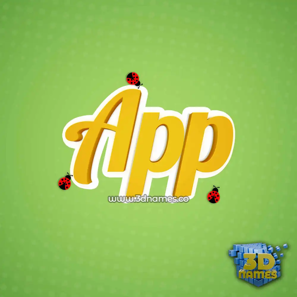 app in Ladybugs style - 3D name wallpaper