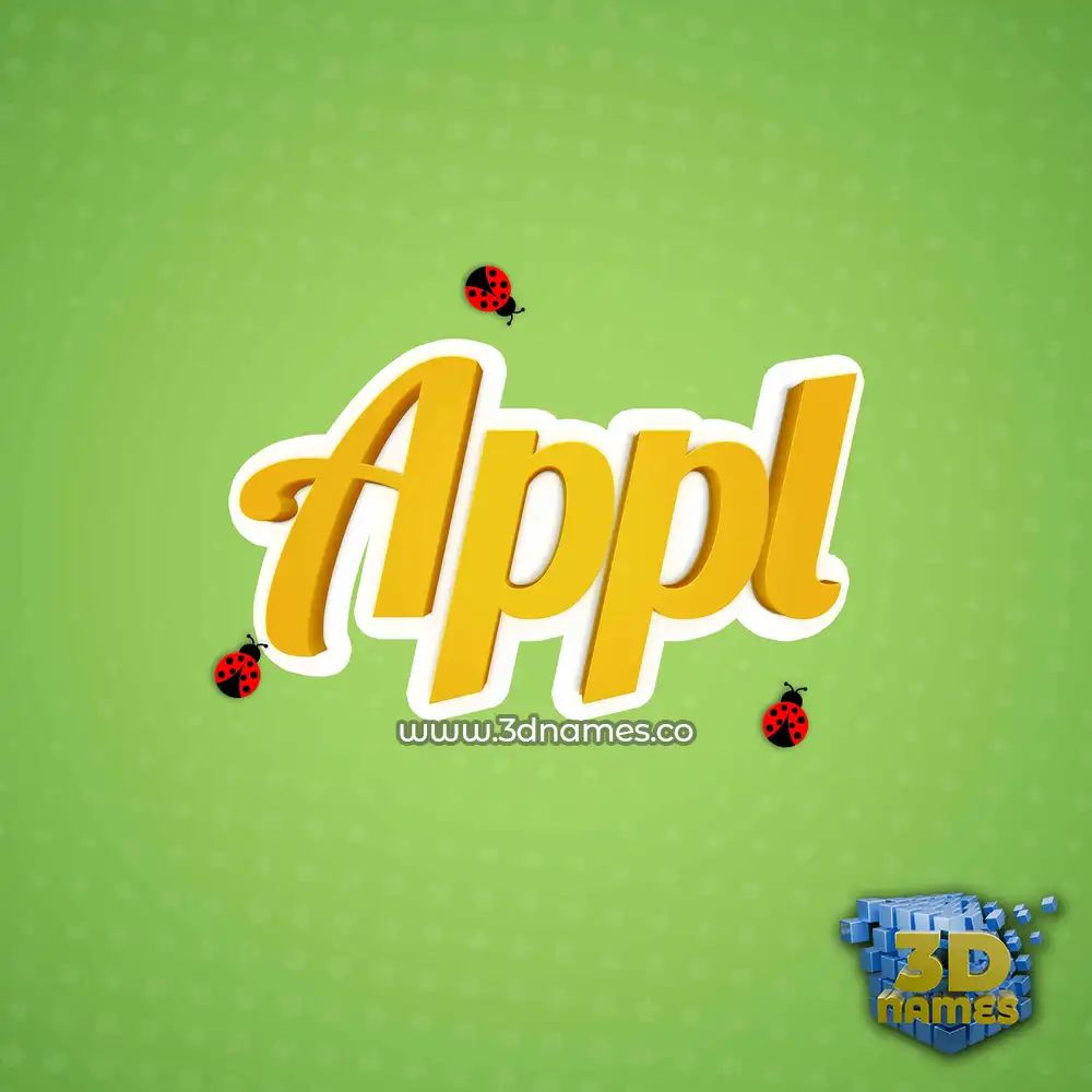 appl in Ladybugs style - 3D name wallpaper