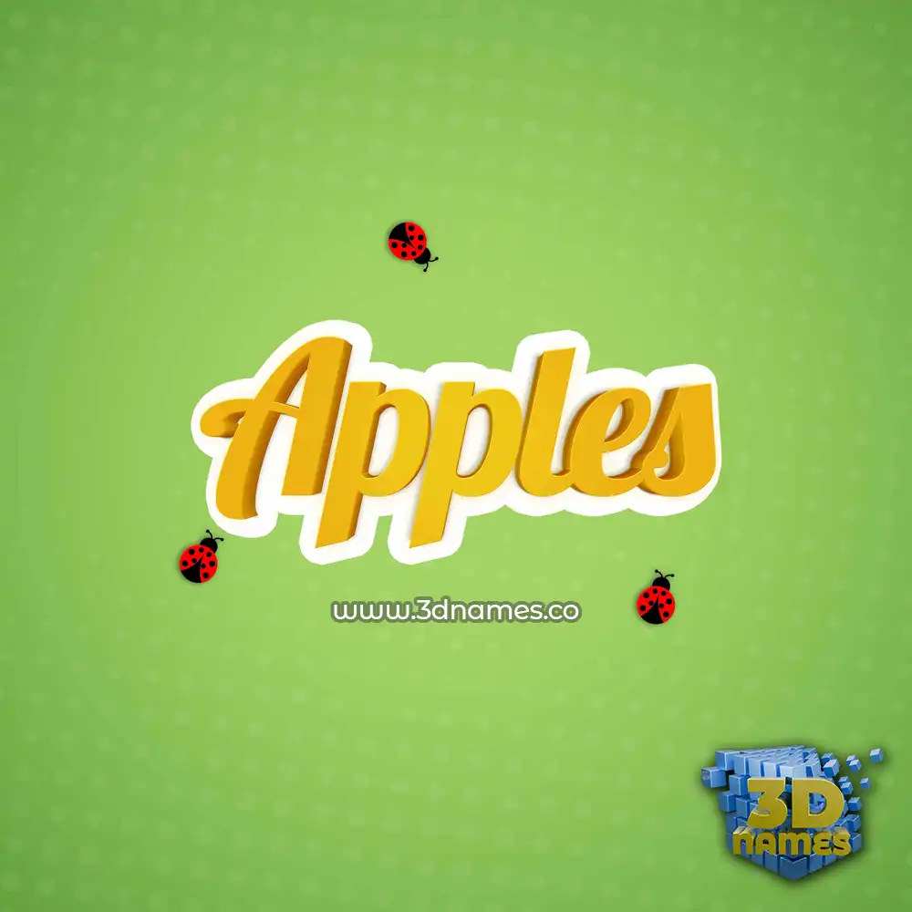 apples in Ladybugs style - 3D name wallpaper