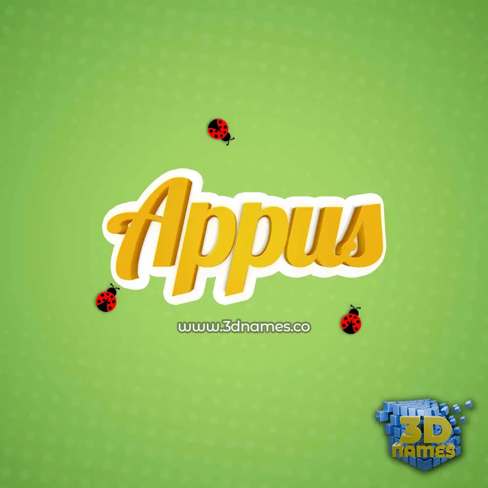 appus in Ladybugs style - 3D name wallpaper