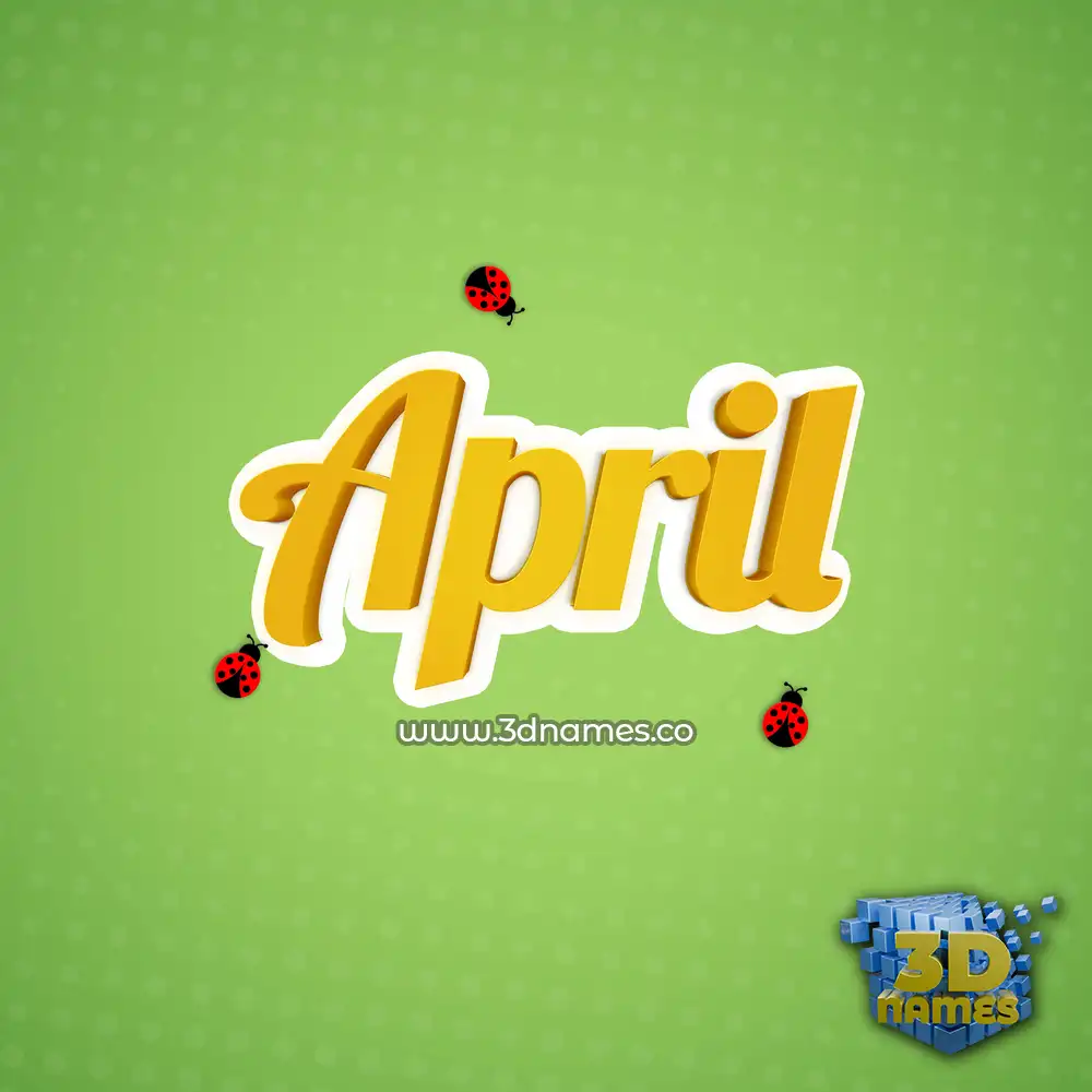 april in Ladybugs style - 3D name wallpaper