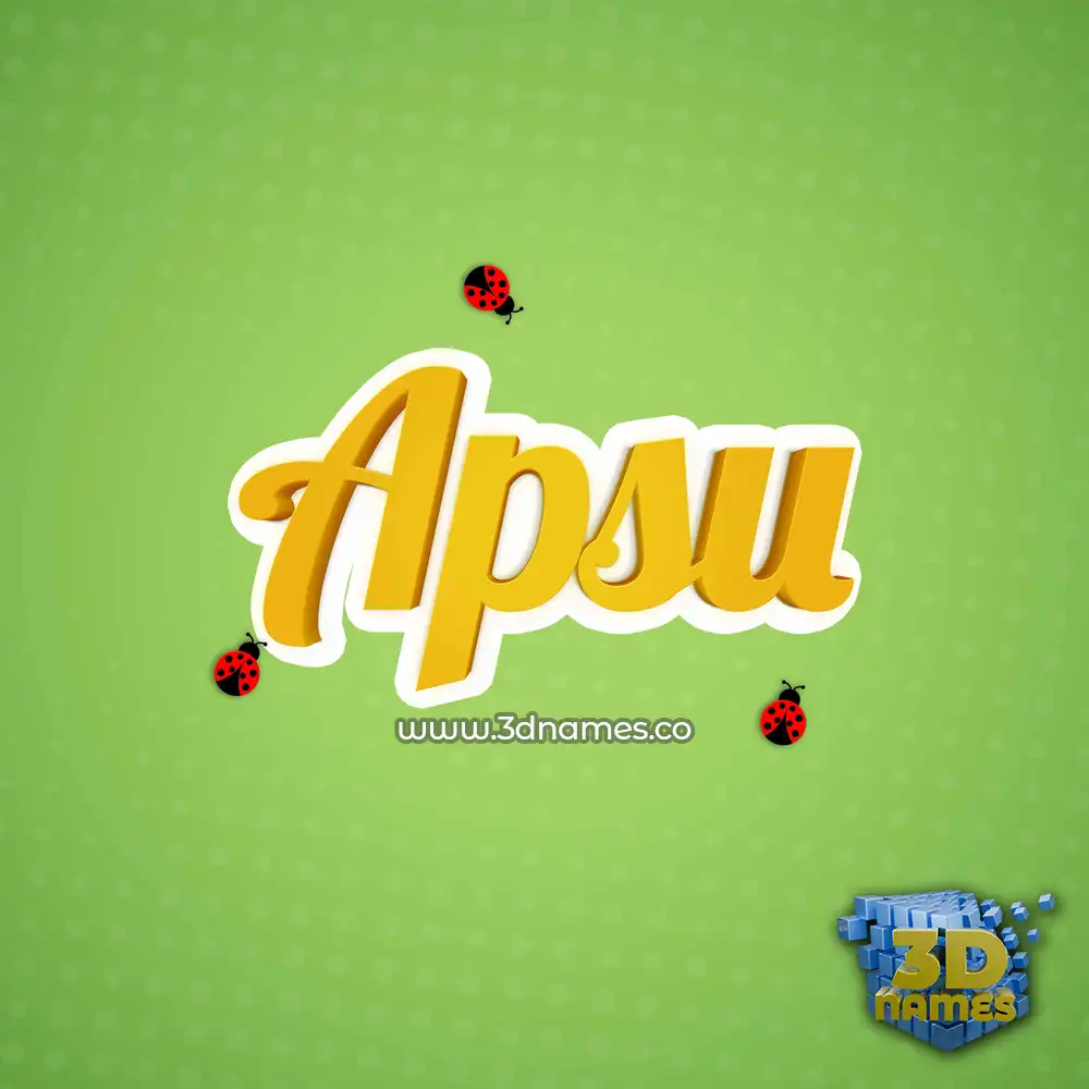 apsu in Ladybugs style - 3D name wallpaper