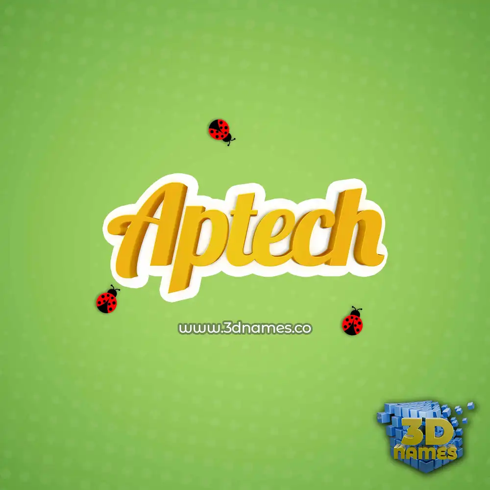 aptech in Ladybugs style - 3D name wallpaper