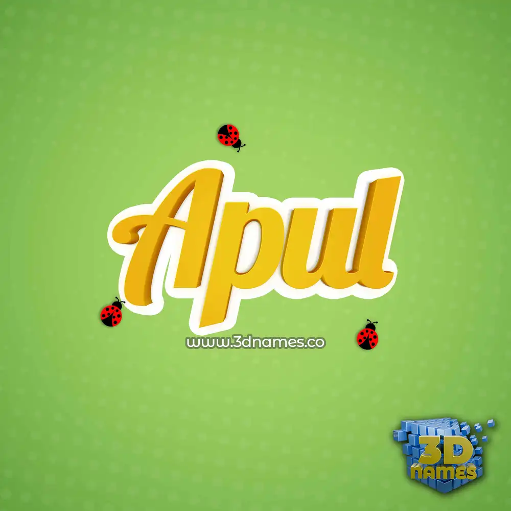 apul in Ladybugs style - 3D name wallpaper