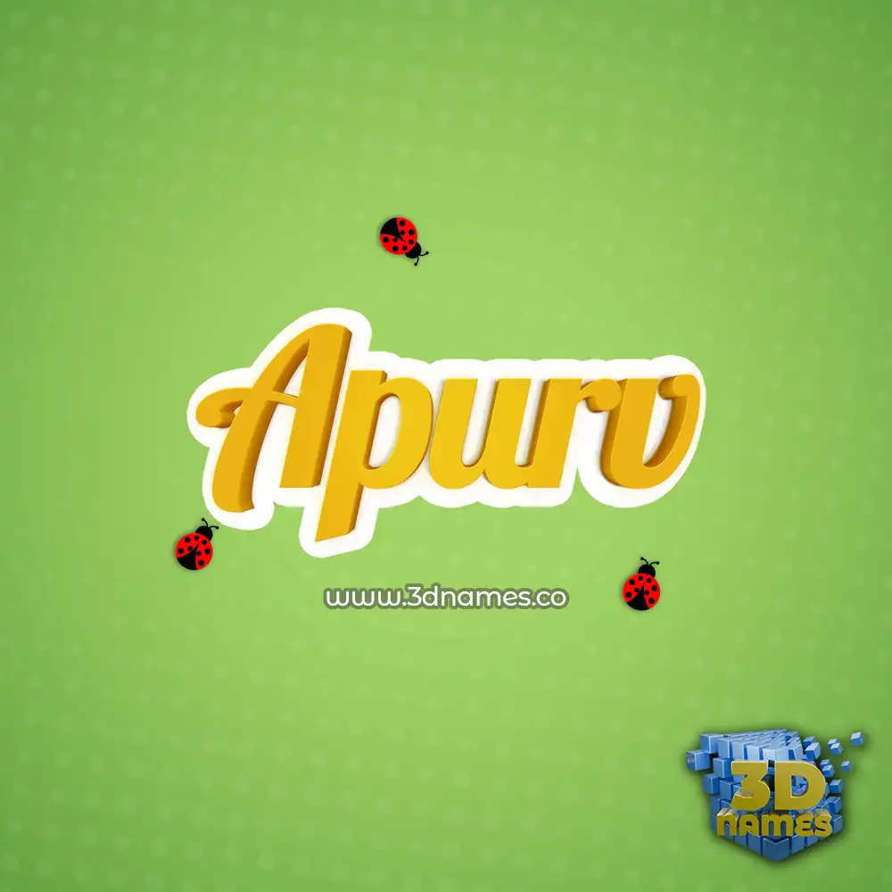 apurv in Ladybugs style - 3D name wallpaper