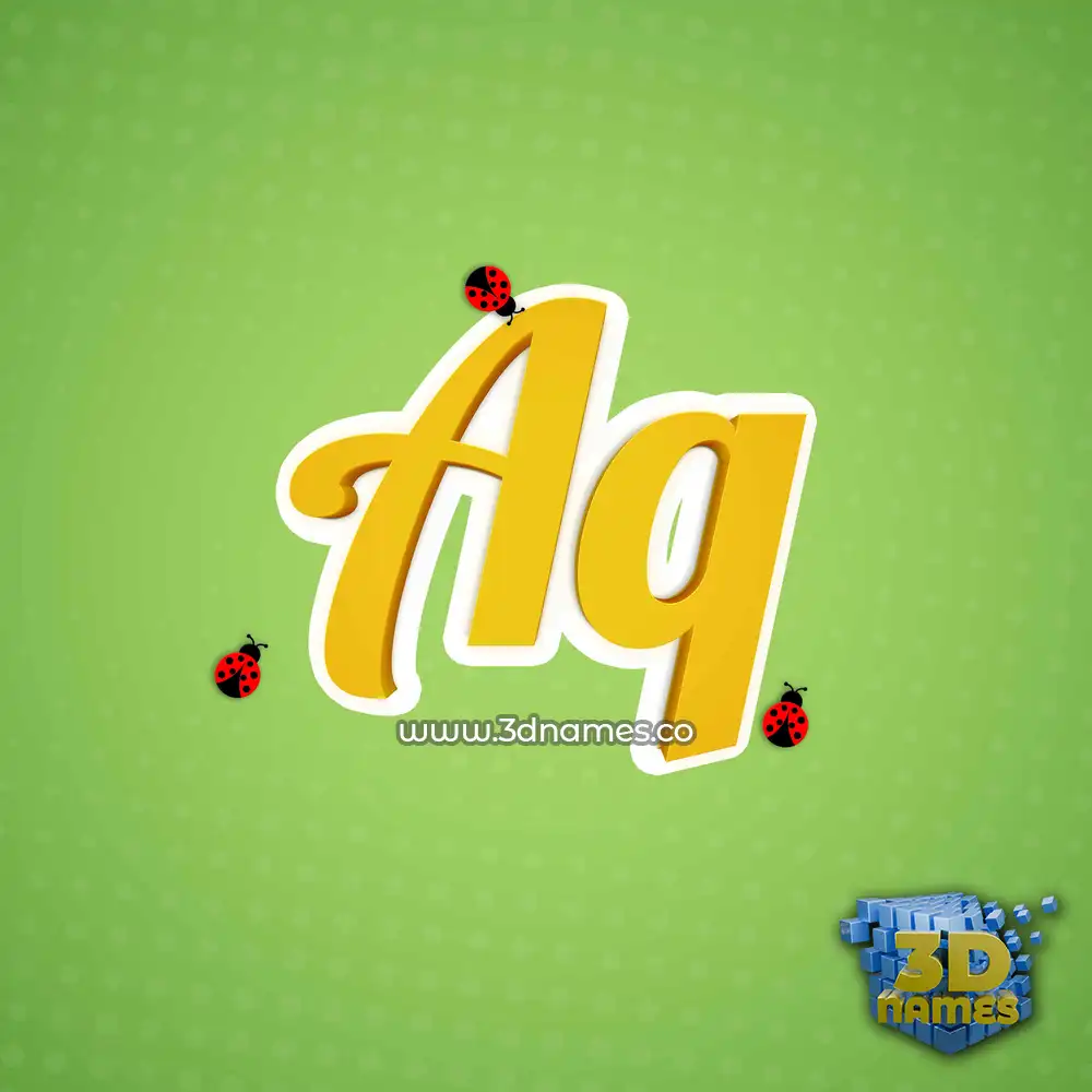aq in Ladybugs style - 3D name wallpaper