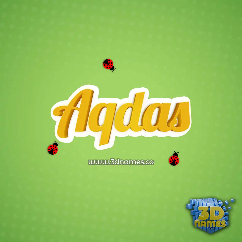 aqdas in Ladybugs style - 3D name wallpaper