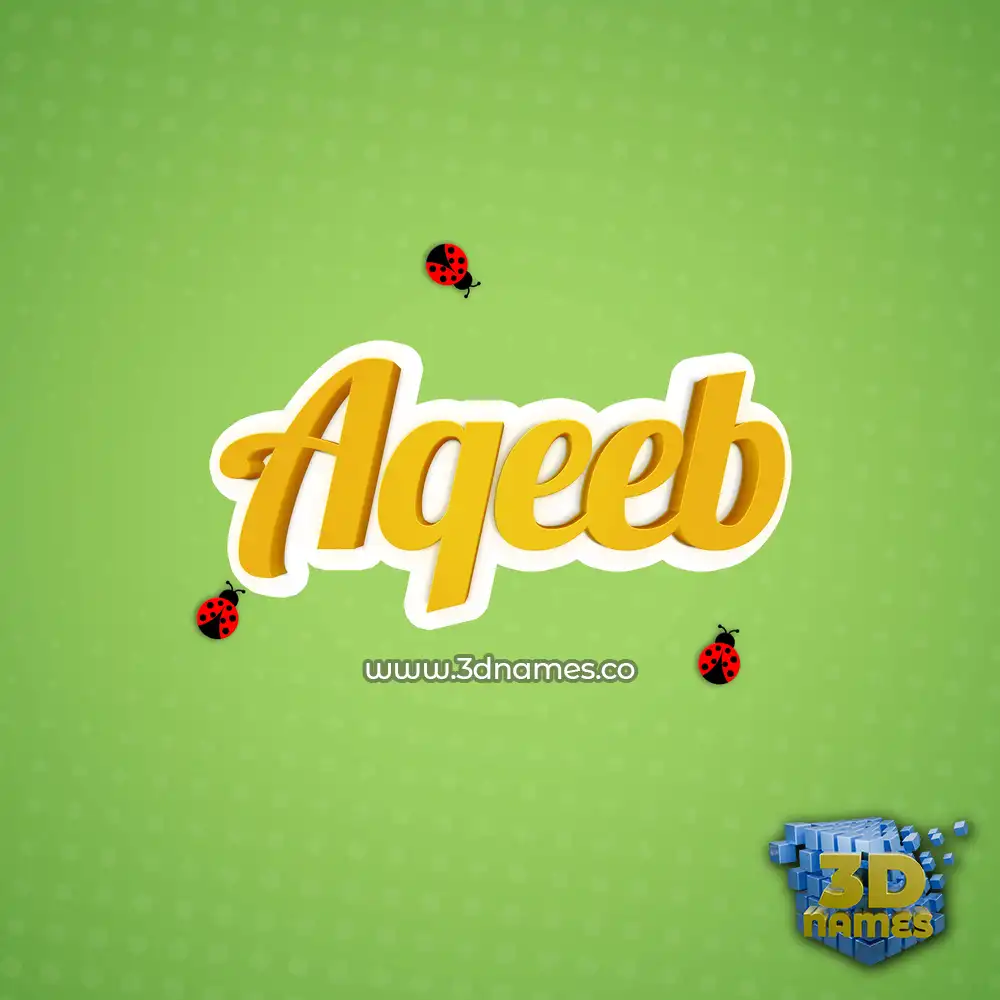 aqeeb in Ladybugs style - 3D name wallpaper