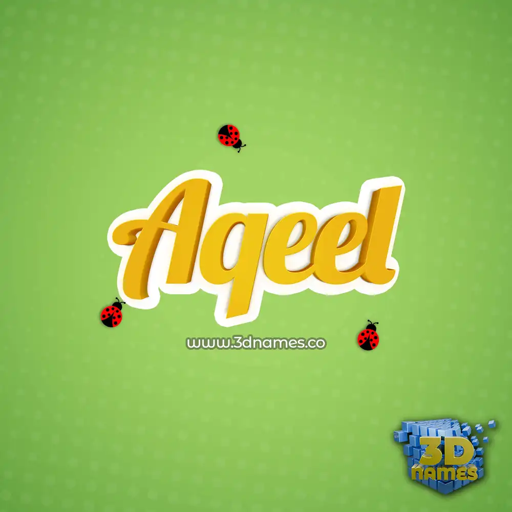 aqeel in Ladybugs style - 3D name wallpaper