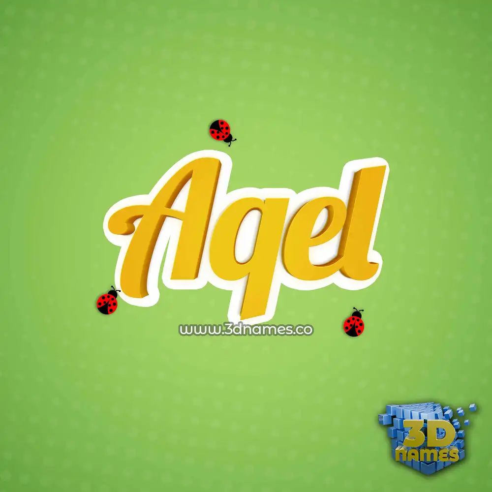 aqel in Ladybugs style - 3D name wallpaper