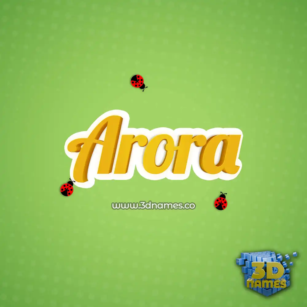 arora in Ladybugs style - 3D name wallpaper