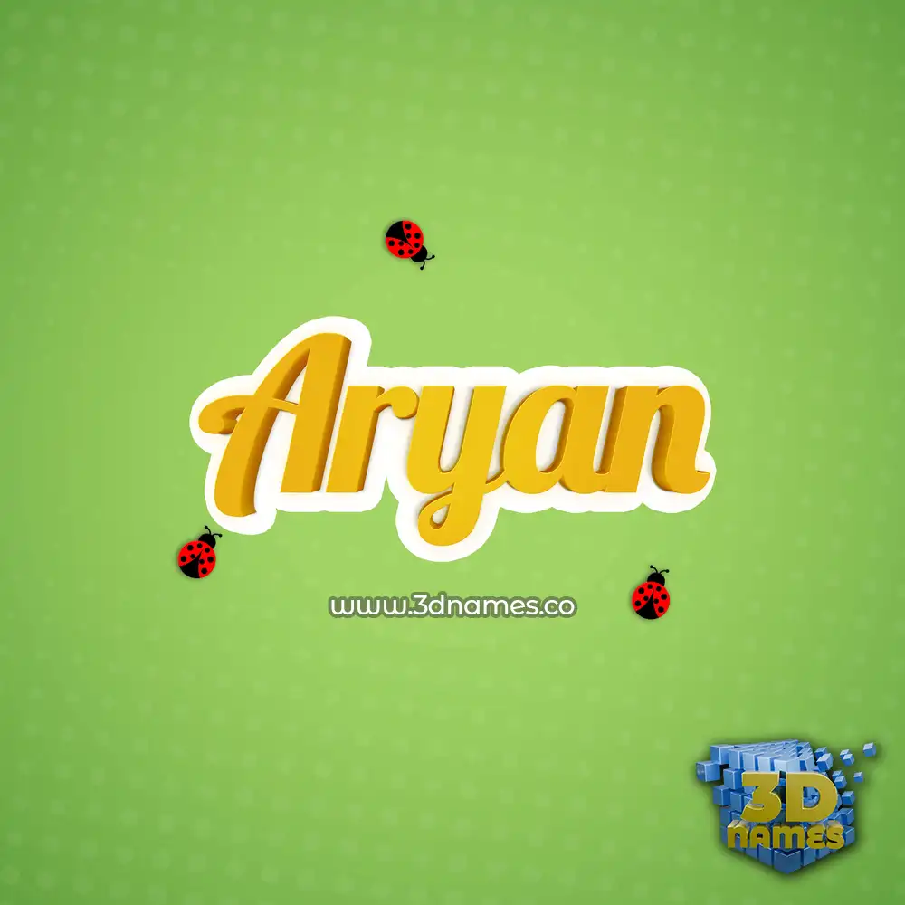 aryan in Ladybugs style - 3D name wallpaper