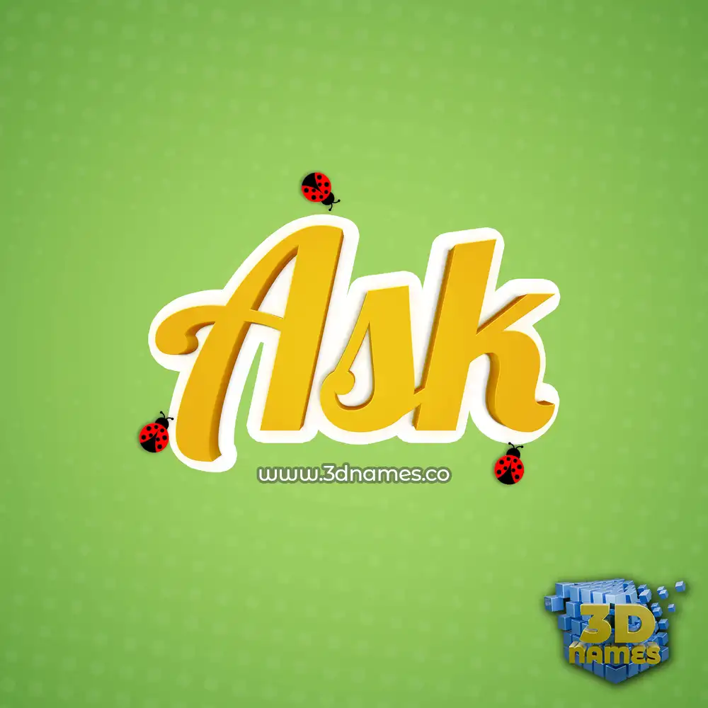 ask in Ladybugs style - 3D name wallpaper