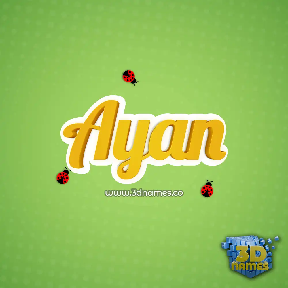ayan in Ladybugs style - 3D name wallpaper