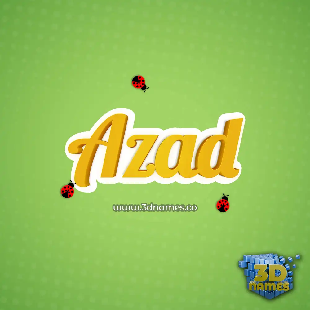 azad in Ladybugs style - 3D name wallpaper